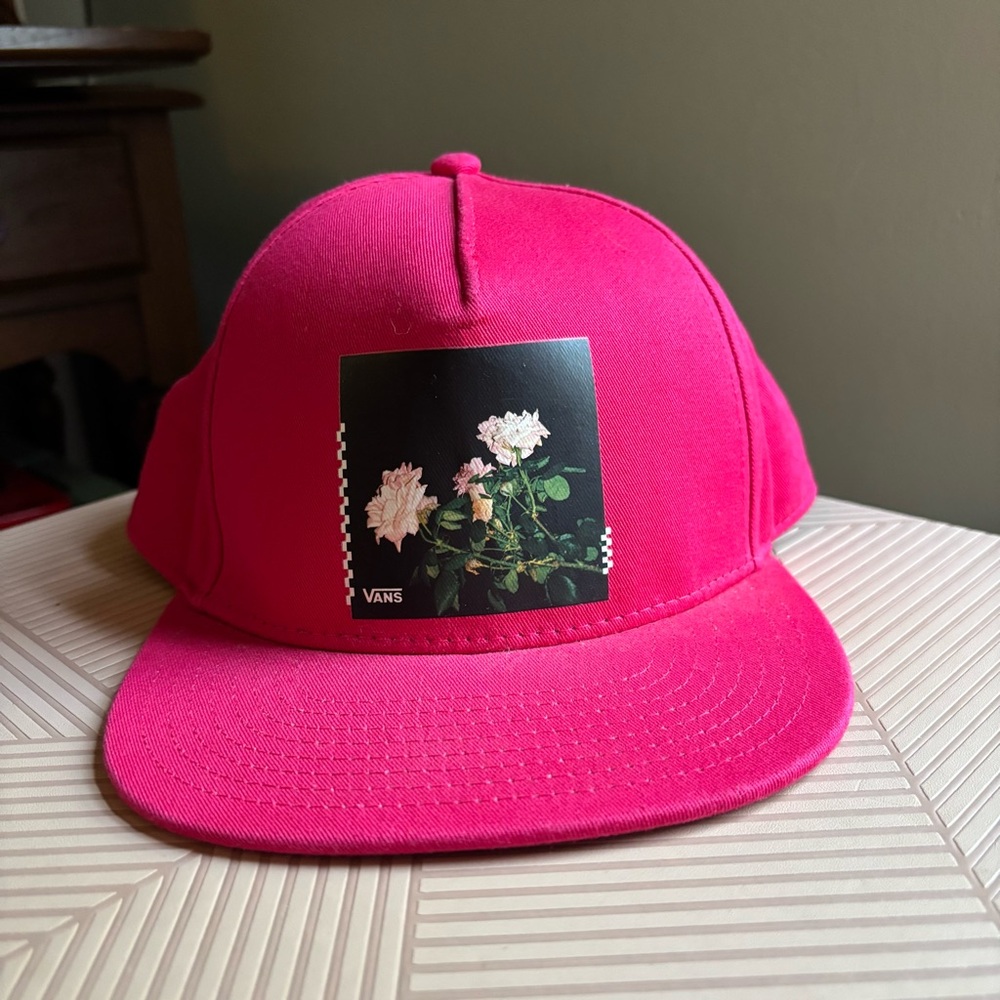 Vans Bragg Jazzy Pink Snapback Hat in Hot Pink NWOT Floral Graphic 🌸🌹🌺🌷🪷🌼 - Picture 3 of 13